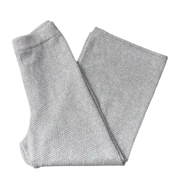 FREE PEOPLE Hailee Waffle Knit Wide Leg Relaxed Pull On Pants in Light Grey sz S - Picture 6 of 13